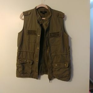 Studded Army Green Vest